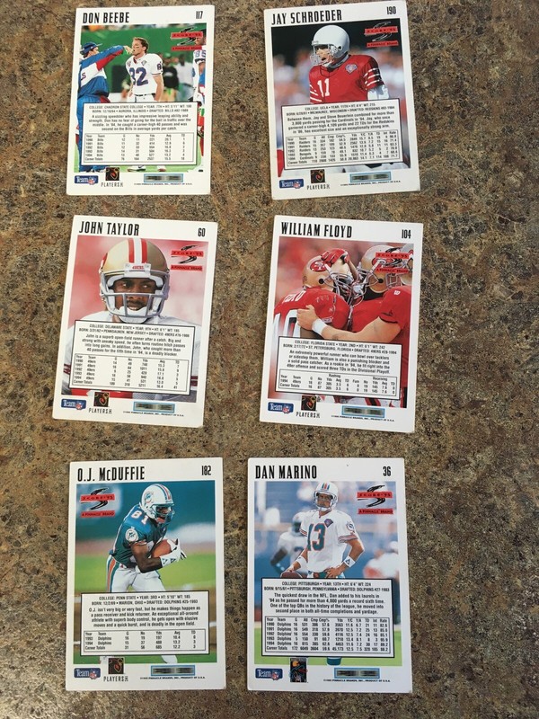 Football Cards, 1972 & 1990s, pick 10 of 33 at 50¢ ea 