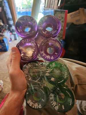 Atom Skates Pulse Green + Purple 65mm 78A Roller Skate Longboard Wheels 2 4Packs