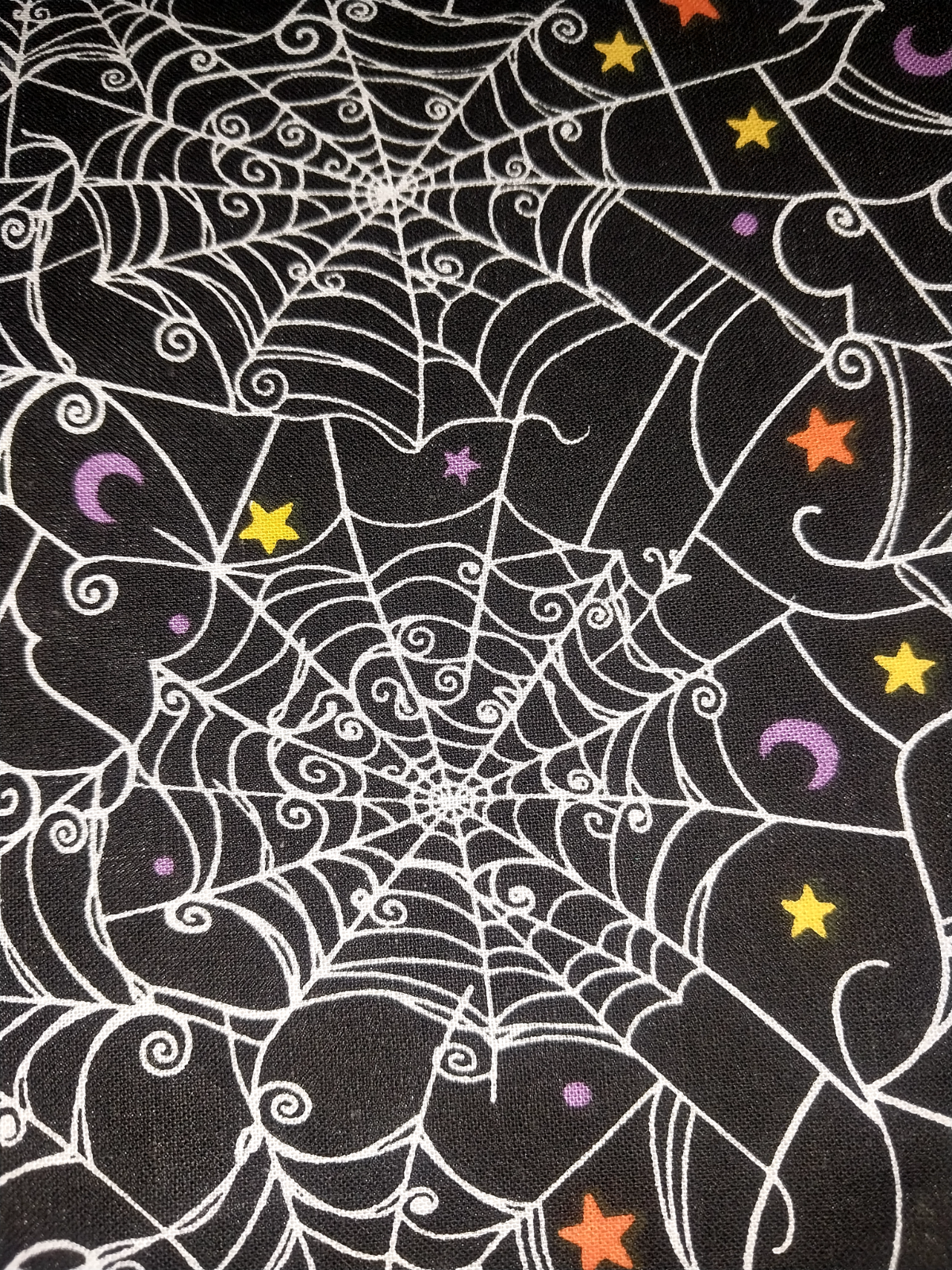 Handmade Bandana SPIDER WEB & STARS~ BIKER/HOLLOWEEN/CREEPY