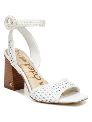 

SAM EDELMAN Женские белые плетеные босоножки Danee на блочном каблуке с квадратным носком 9,5, Белый, H0308L4