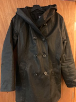 Women's M0851 wool lined hooded black coat size 8