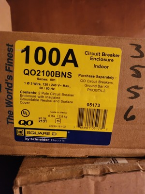 SQUARE D QO2100BNS Circuit Breaker Enclosure,Surface,100A