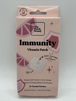 The Patch Brand Immunity Patch Vitamin C Zinc Vitamin D Gingko Echinacea New