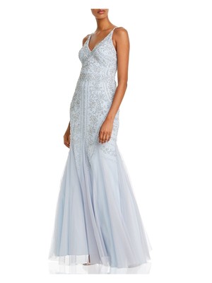 

AQUA DRESSES Женское светло-голубое платье-русалка на тонких бретельках, Light blue