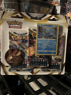 Pokemon TCG Silver Tempest Manaphy Promo 3 Booster Blister Pack New Sealed