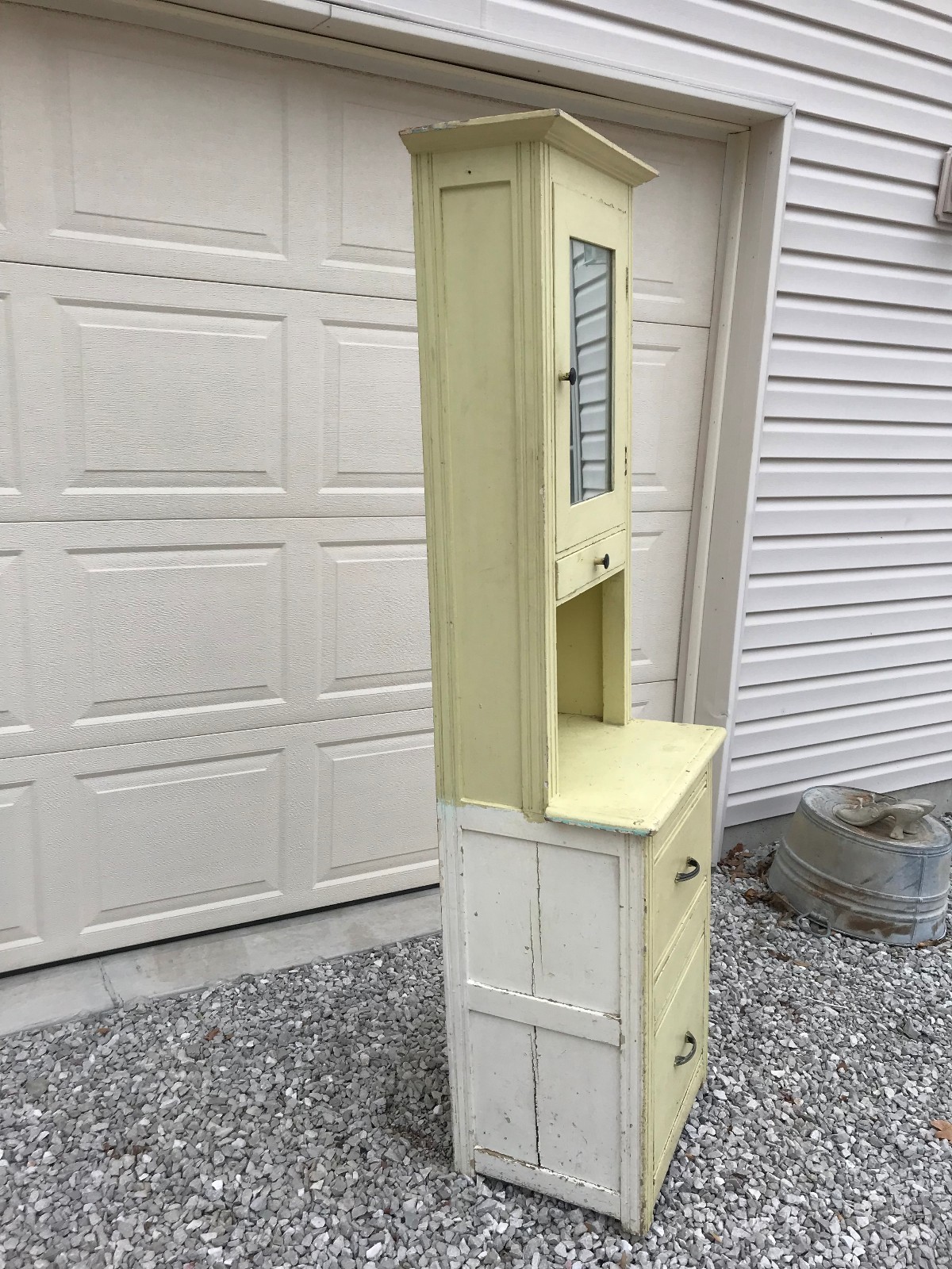 Vintage Antique Primitive Apothecary Medical Dental Cabinet Wood Furniture