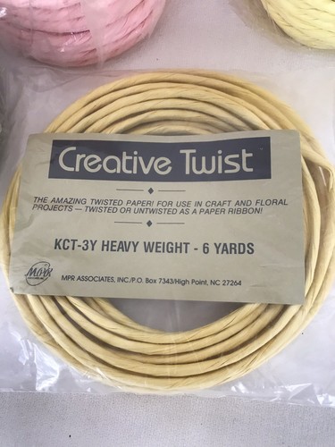 Lot of 6 different color Twisted Paper Ribbon, new condition w/original tag