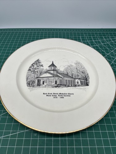 VINTAGE SOUVENIR PLATE Rock Creek United Methodist Snow Camp Nc