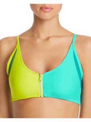 

CHROMAT Женский зеленый бикини-топ без косточек с цветными блоками на молнии