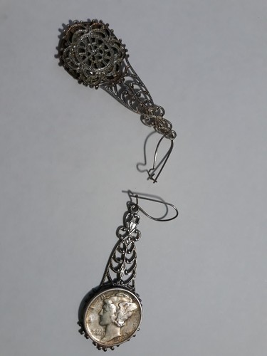 Mercury Dime Earrings, Coin Earrings, Dangle Earrings, Vintage, Coin Jewelry