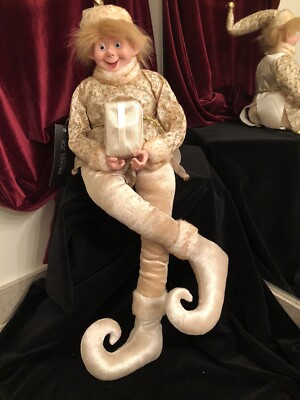 NEW CHRISTMAS PIXIE ELF 24'' DECORATIVE WIREFRAME DOLL UPTOWN JESTER