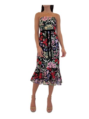 

SAM EDELMAN Женское черное бархатное платье-футляр миди без рукавов с бантом на подкладке, Черный