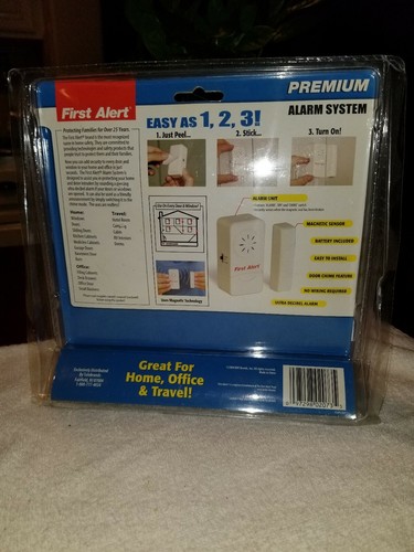 FIRST ALERT Premium Instant Alarm 4 Windows or Doors Peel and Stick FREE SHIP!