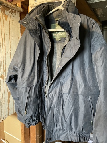 New! weatherproof garment company jacket/navy/lg/lined/hood