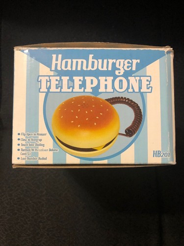 Novelty Hamburger Cheeseburger Burger Shape Home Desktop Corded Phone Telephone