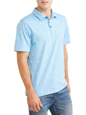 George Mens All Over Print Jersey Polo Shirt (6 Diff) Size: L, XL, 2XL, 3XL NWT