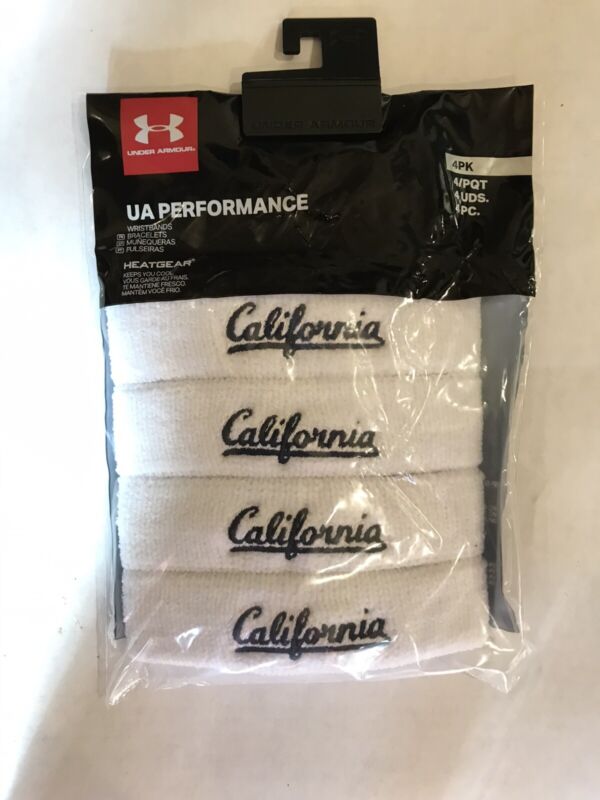 Under Armour University of California Golden Bears White Sweat Wristbands 4 Pack