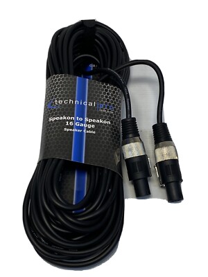 Technical Pro CSS1650 50ft. 16 Gauge Speakon to Speakon Speaker Cable