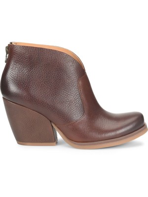 

KORKS Женские коричневые текстурированные кожаные ботильоны Gemini с круглым носком и скульптурным каблуком, Коричневый, Q43906