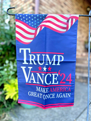 Trump Vance 2024 Garden Flag 12x18 Inch Double Sided Banner Yard Lawn USA Flags