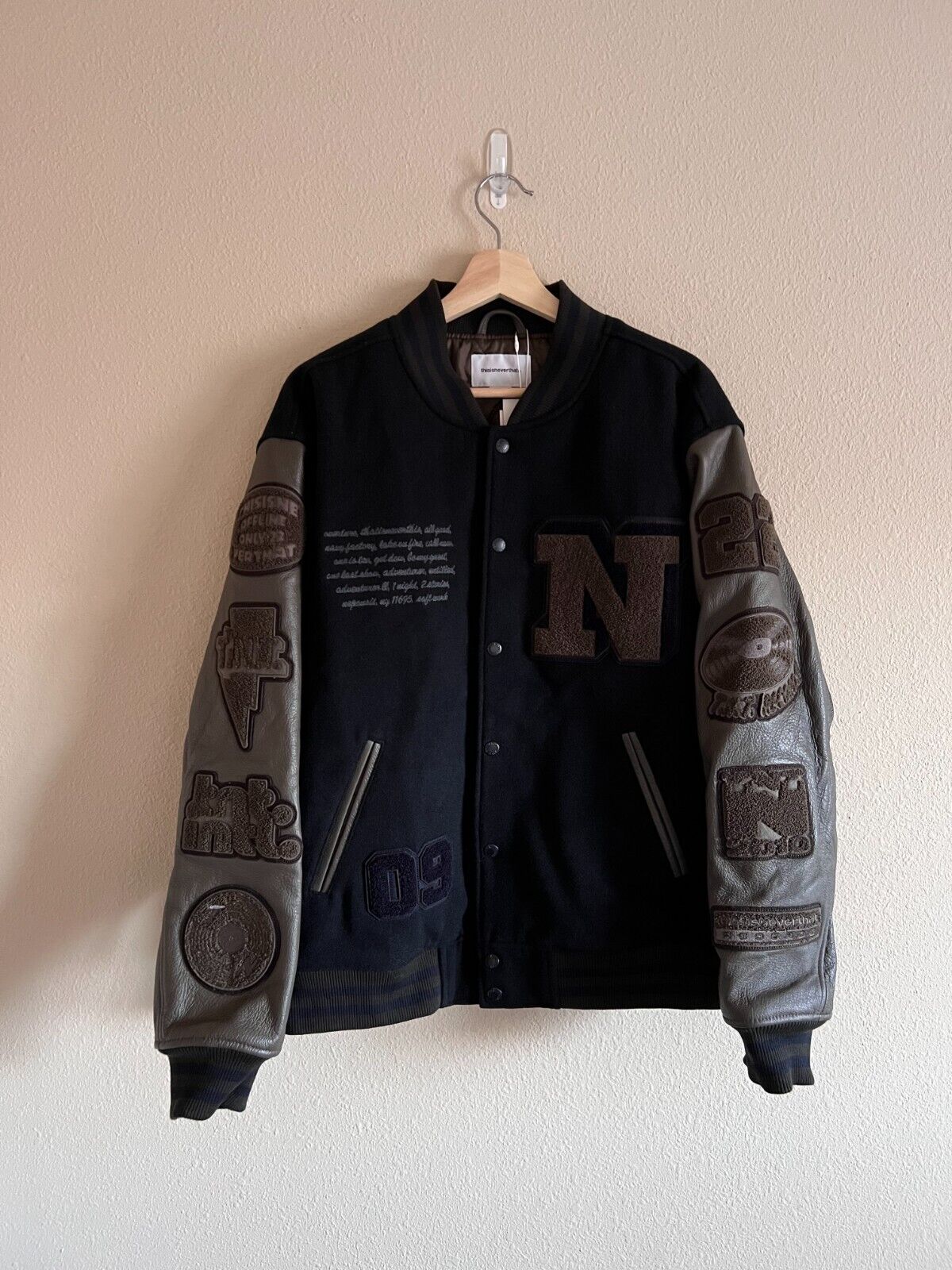 Thisisneverthat Records Varsity Jacket - Size XL - Navy Thisisneverthat Records Varsity Jacket - Size XL - Navy