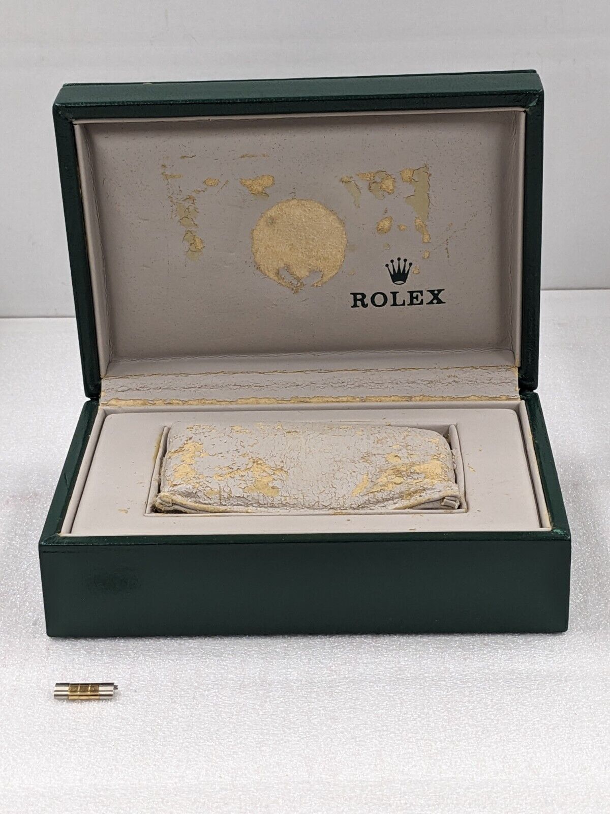 VINTAGE GENUINE ROLEX Green watch box case 68.00.2 wood link VINTAGE GENUINE ROLEX Green watch box case 68.00.2 wood link