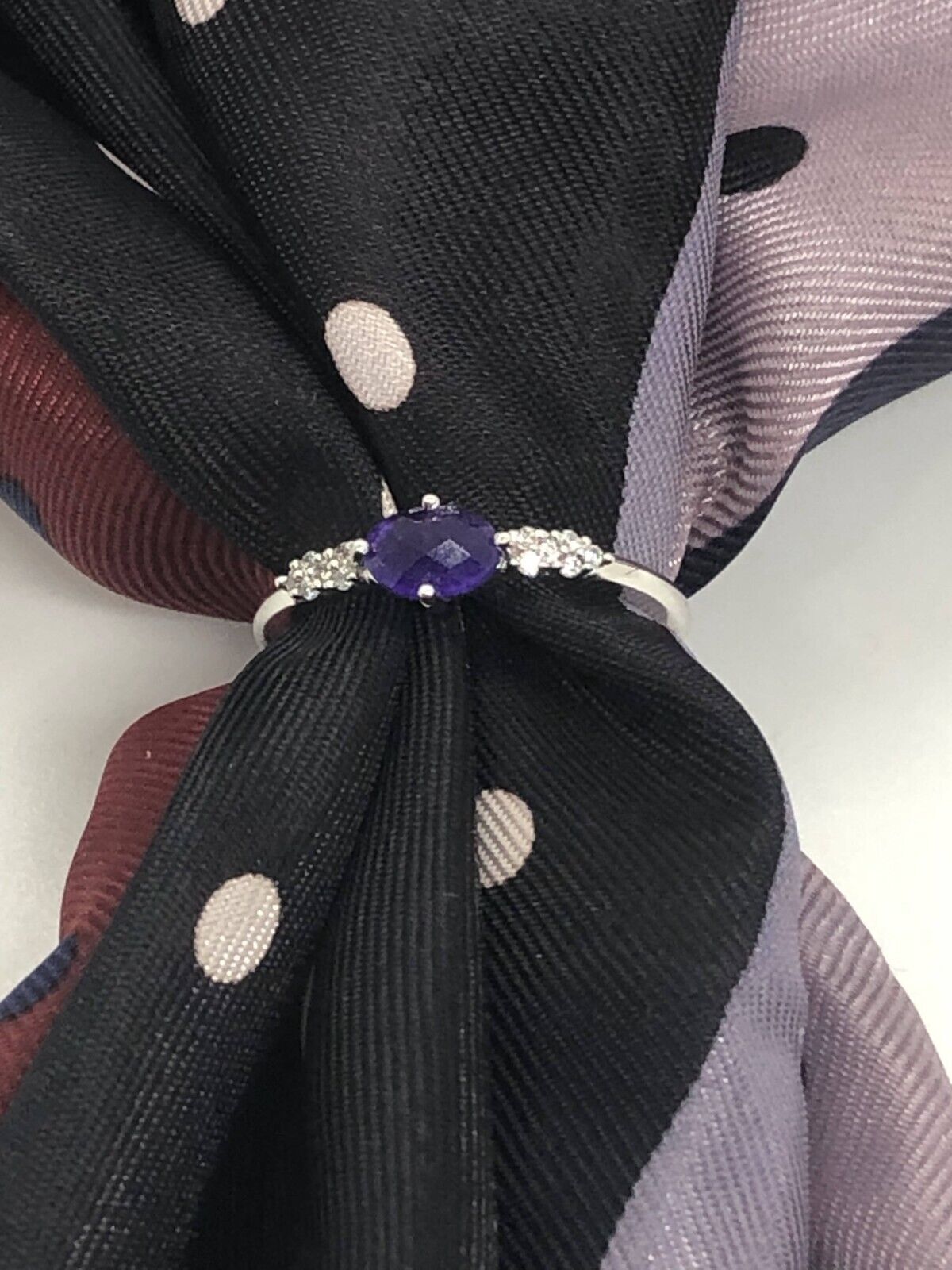 Bomb Party RBP3539 The Classic Delight Genuine Amethyst Quartz Rhodium Plating