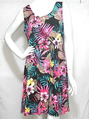 P.W. SLINKY TRAVEL KNIT SHORT TANK DRESS      MED    BAHAMA MAMA