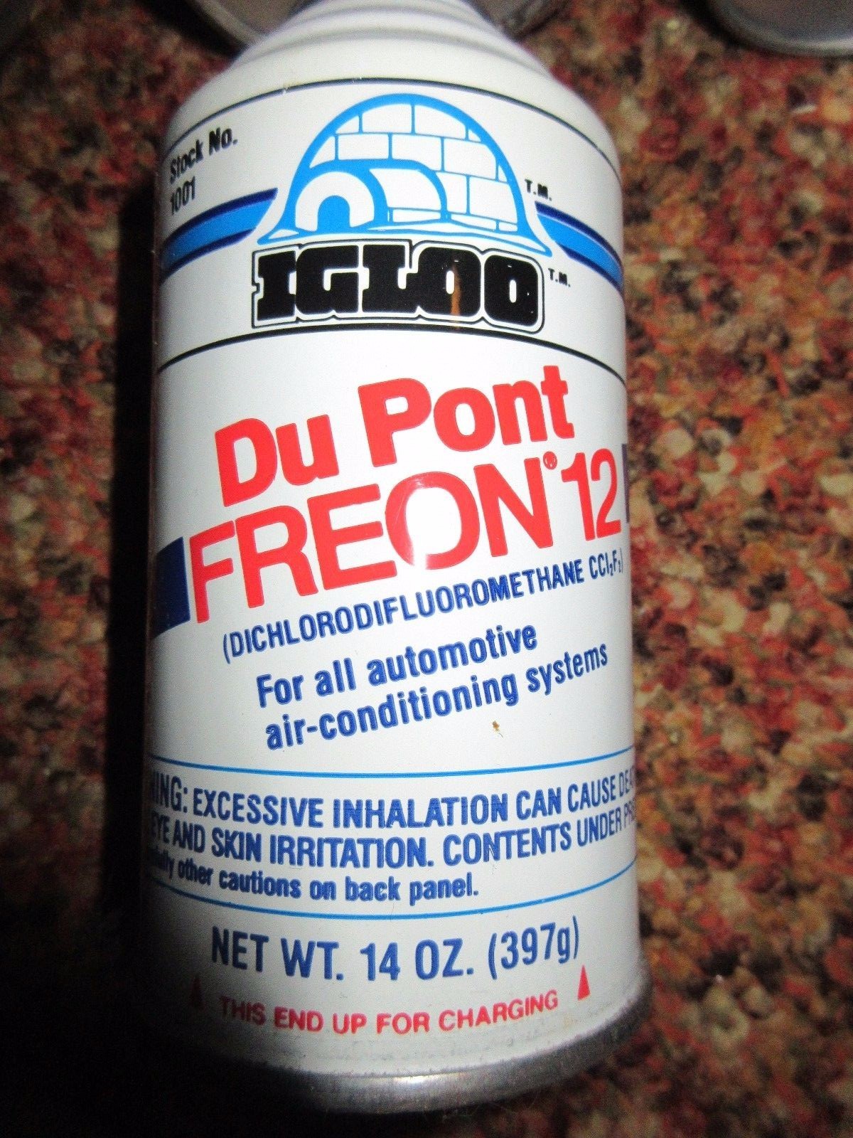 R12 Igloo Products Dupont Freon Large 14 Oz Can ** Sealed New Old Stock