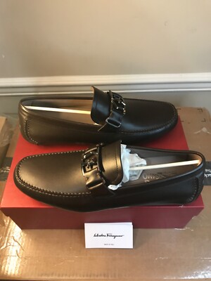 Salvatore Ferragamo Peter 071585 Hickory Calf Slip On Light Grey Skin LNG Sz 12