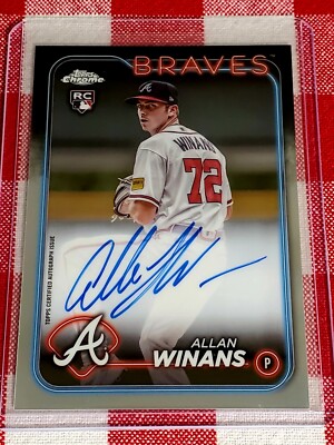 Allan Winans RC 2024 Topps Chrome On-Card Rookie Auto #RA-AWS Atlanta Braves