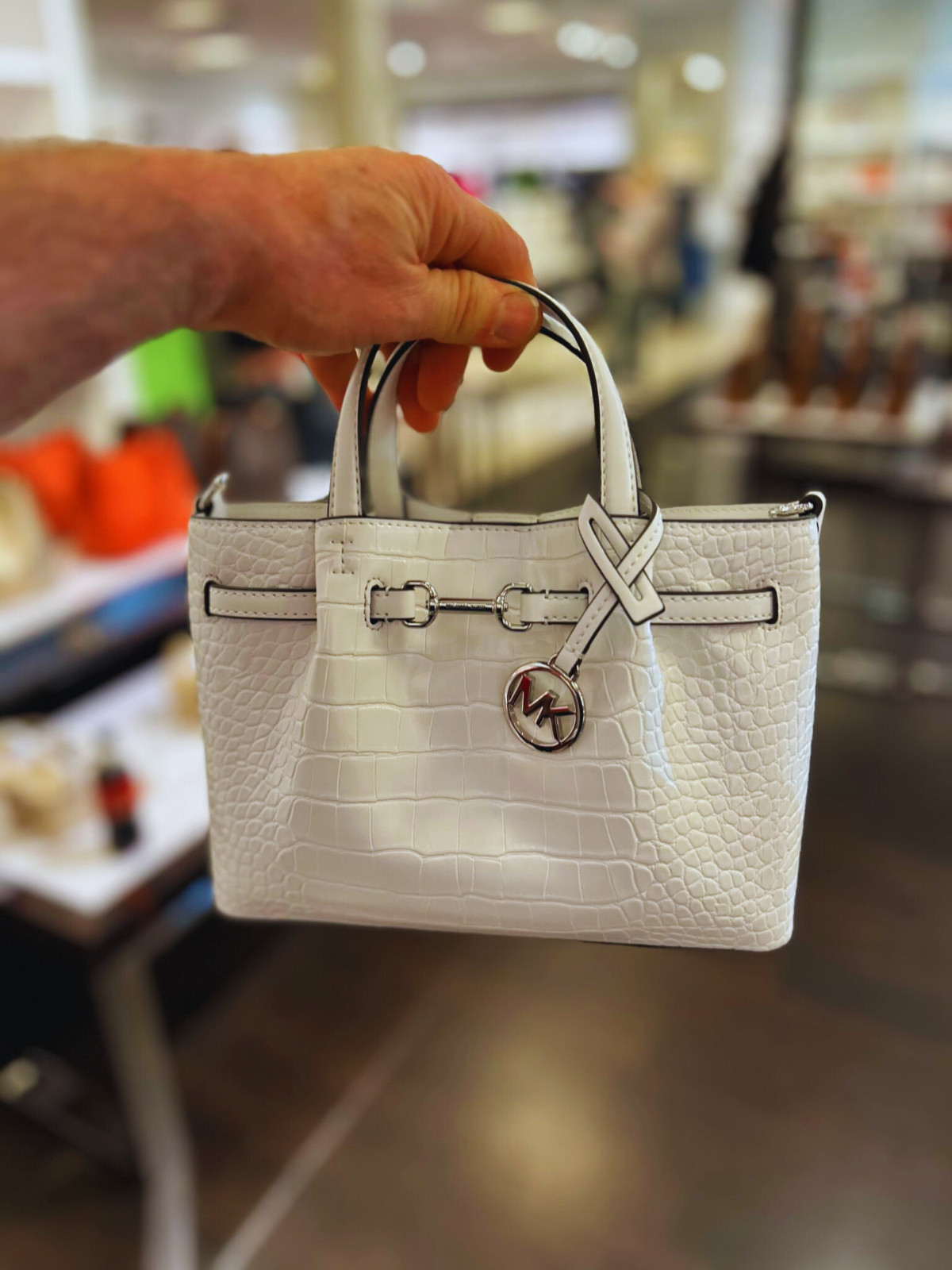 Michael Kors Small Crocodile Embossed Handbag Satchel Shoulder