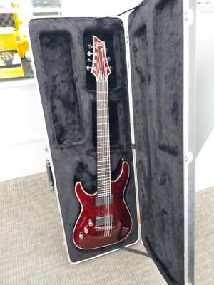 SCHECTER C-1 GUITAR HELLRAISER DIAMOND SERIES BLACK CHERRY HARD CASE LEFT HAND