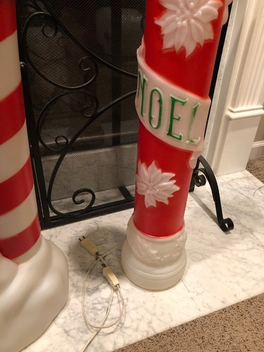 Vintage Empire General Foam Elf & Mailbox Plus Noel Candlestick Blow molds