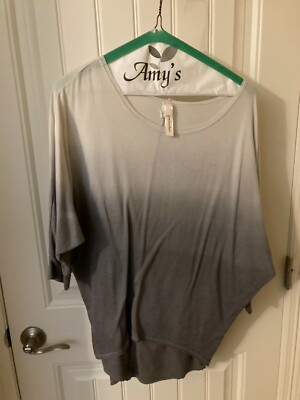Freeloader Ombre Gray Dolman Style Top Small GUC Polyester Rayon Blend
