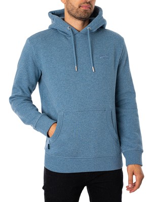 

Мужская толстовка с капюшоном Superdry Essential Logo, синяя, Синий