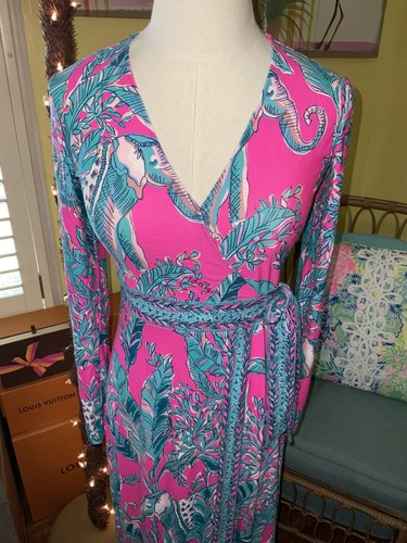 Pre-owned Lilly Pulitzer Marseilles Wrap Maxi Talk Story To Me $228 Size Xxs,xs,s,m In Multicolor