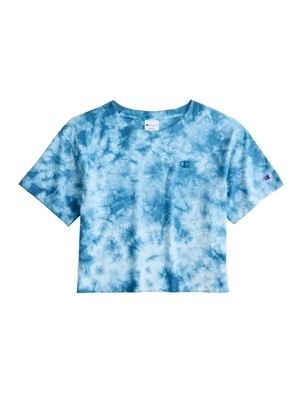 

CHAMPION Женская белая короткая футболка с круглым вырезом и короткими рукавами с логотипом, Белый