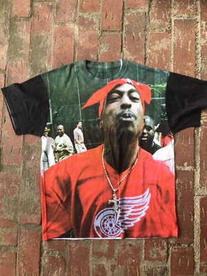 Tupac Shakur 2pac Detroit Redwings Jerzees Tshirt Vintage Tupac Shakur 2pac Detroit Redwings Jerzees Tshirt Vintage