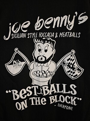 Joe Bennys Baltimore Best Balls Xl Mens Black Double-sided Graphic Logo Tshirt