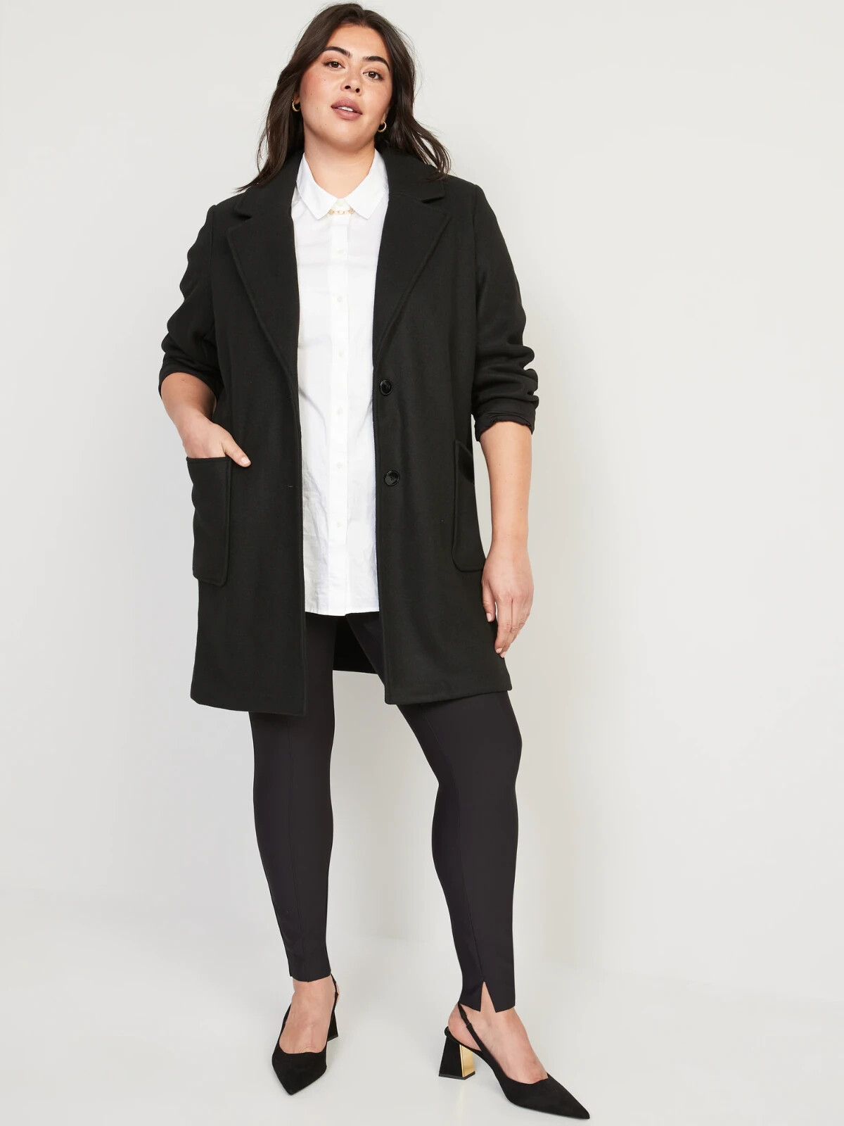 

Оверсайз-пальто на пуговицах Old Navy Black, размер, Черный