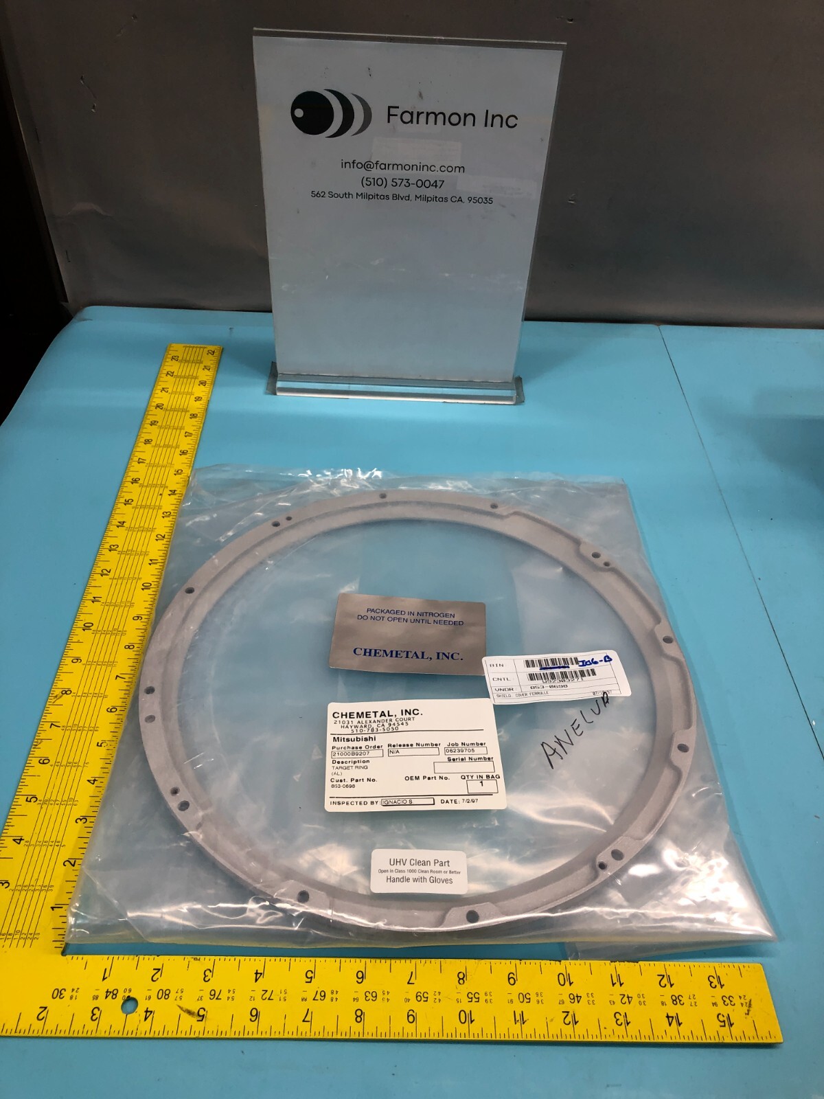 ANELVA 853-0698 Cover Fixture (1), Shield, Ferrulle, Target Ring, 160319