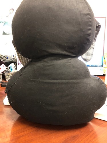 Vintage Antique handcrafted stuffed Black Dog Pillow