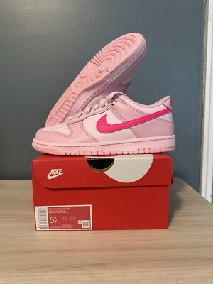 GS SIZE 5.5Y - Nike Dunk Low Grade School Triple Pink (DH9765-600)