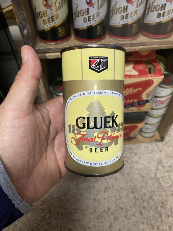 gluek 1847 beer flat top beer can