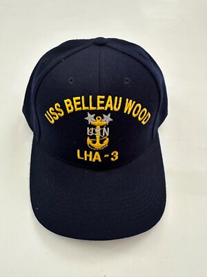 New The Corps USS Belleau Wood LHA 3 Logo Blue Baseball Cap Hat One Size