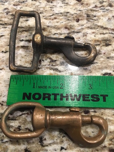 Vintage Brass Bronze Marine Nautical Boat Swivel Snap Clips/ Navy