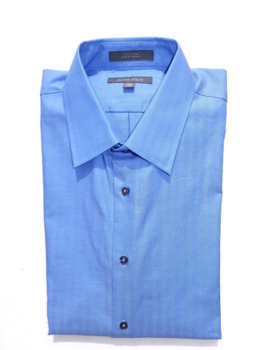 NORDSTROM SmartCare Dress Shirt TRIM FIT 16 x 32/33 Non-Iron Cotton Blue |  eBay