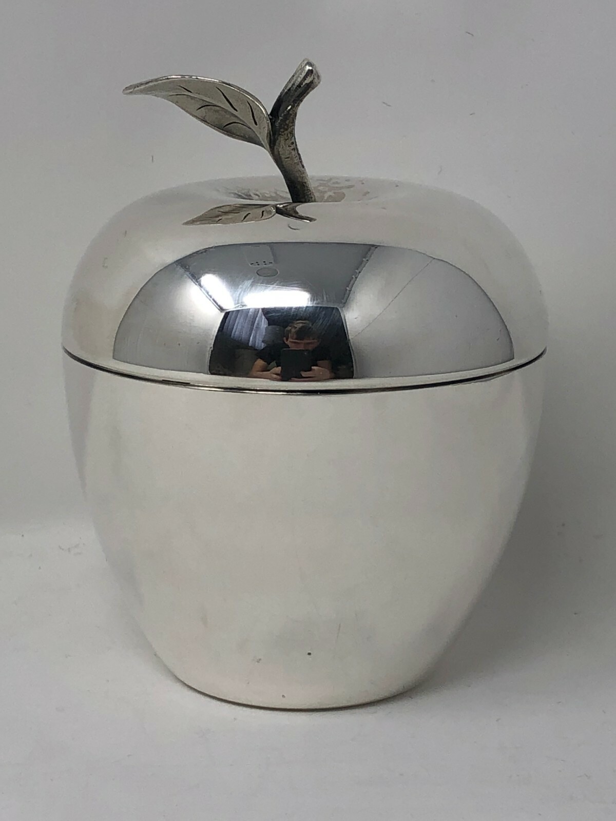 Tiffany & Co Sterling Silver Large Apple 2 pc Trinket Box 4.25