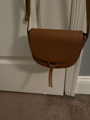 JJ Winters Ivy Crossbody Bag Cognac Faux Leather Handbag Purse Brand New